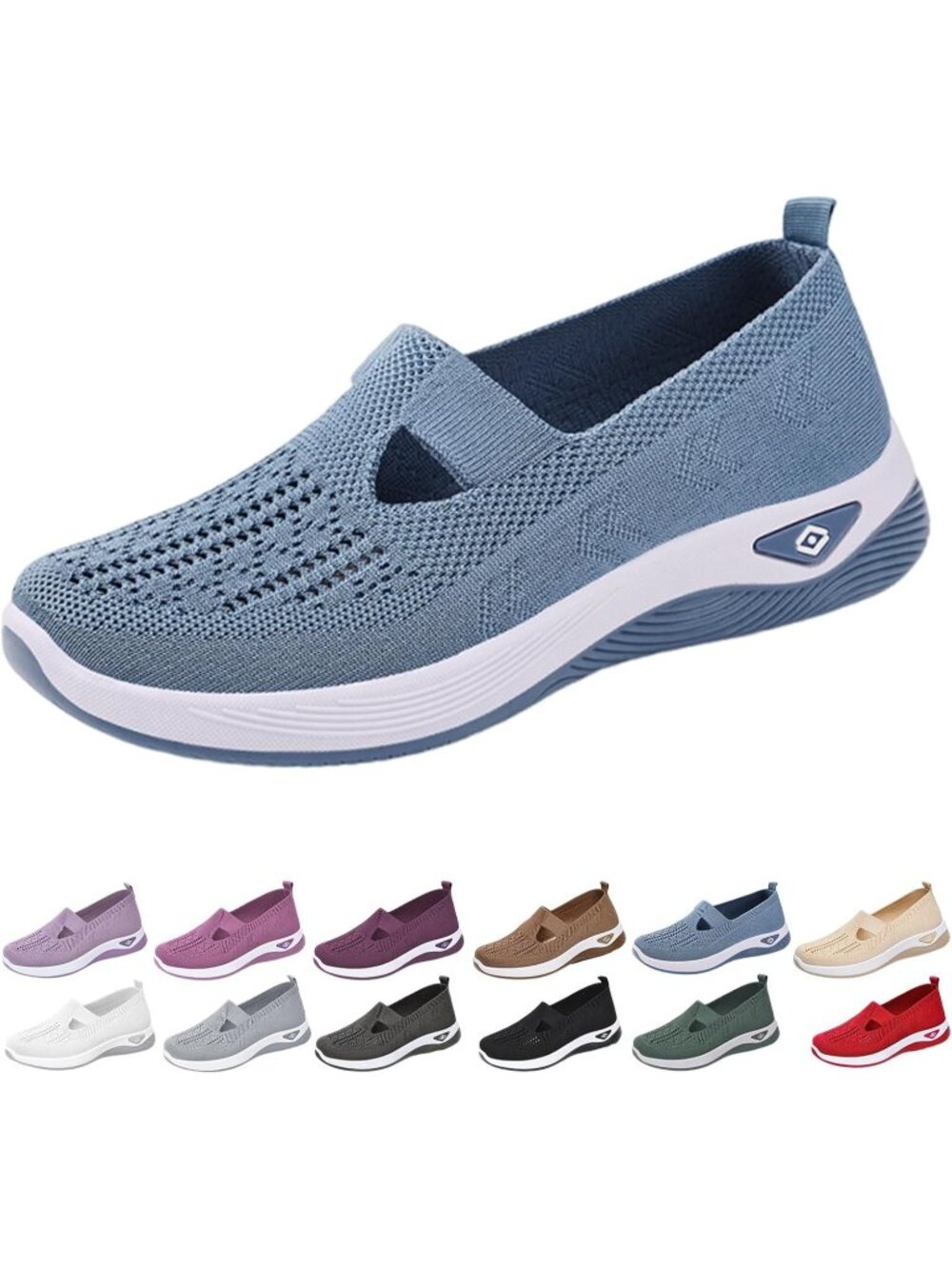 🆕Women's Blue Orthopaedic Woven Breathable  Slip on Walking Shoes Sneakers